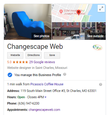 Changescape Web Google My Business Listing